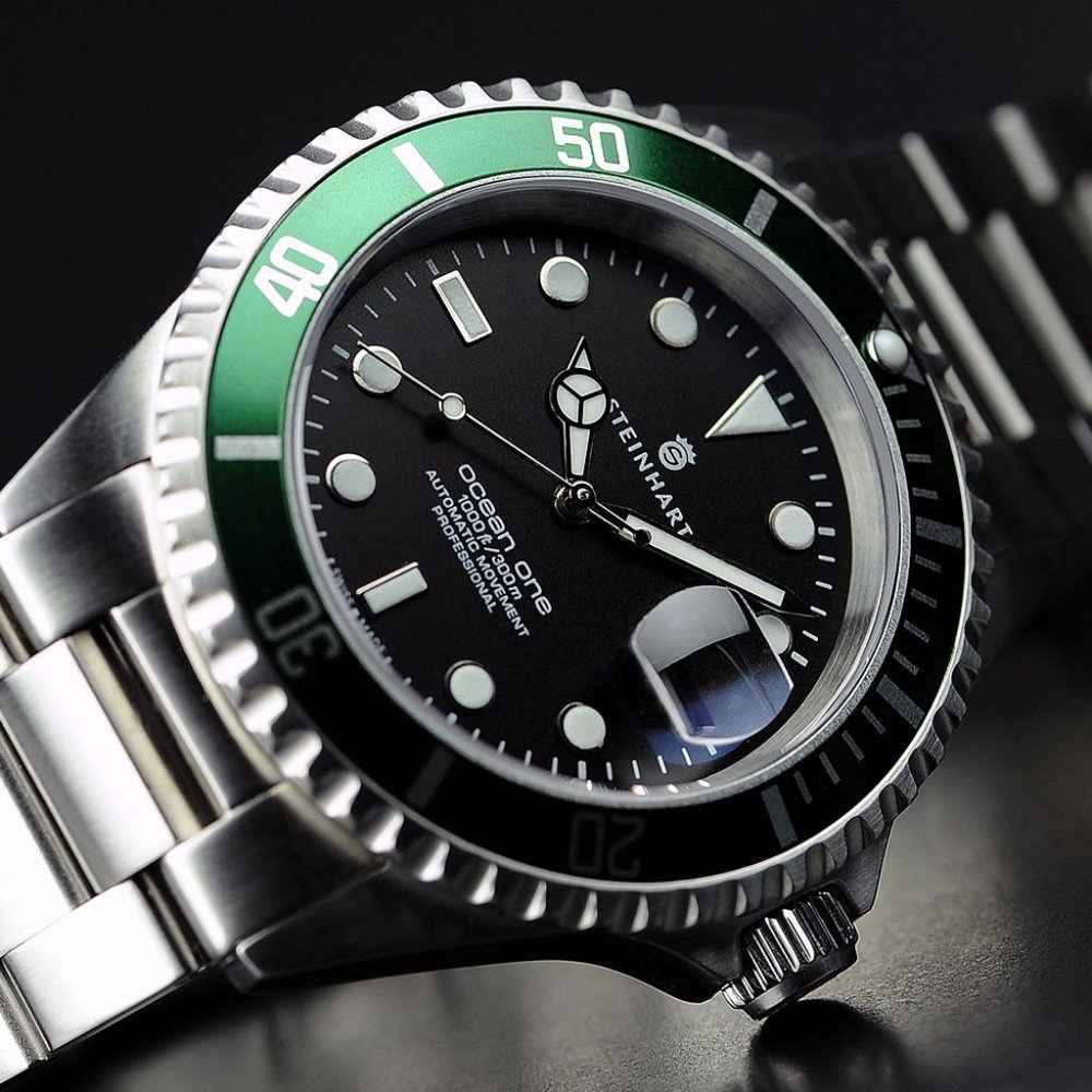 STEINHART OCEAN ONE 42 GREEN SWISS AUTOMATIC WATCH